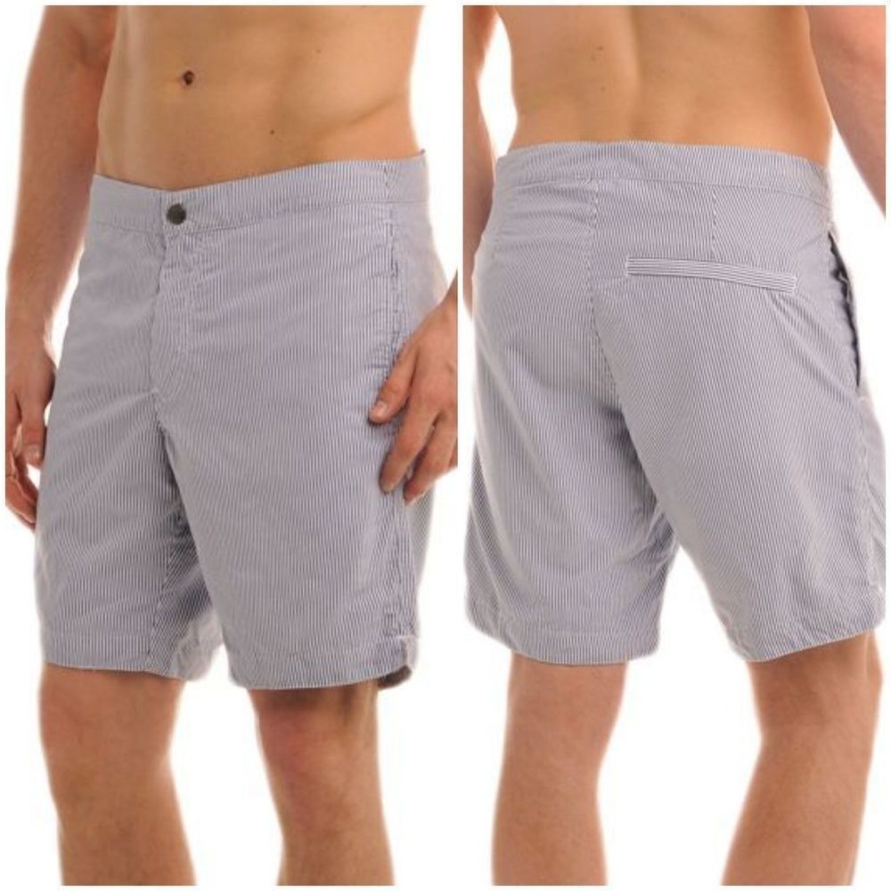 Boto Aruba 8.5" Striped Nautical Blue Swim Trunks